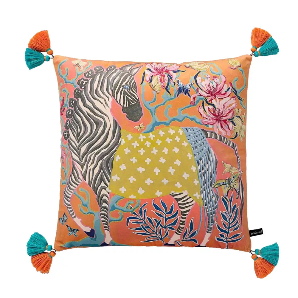 Pink & blue lion dog lumbar pillow cover bedroom tiger decor