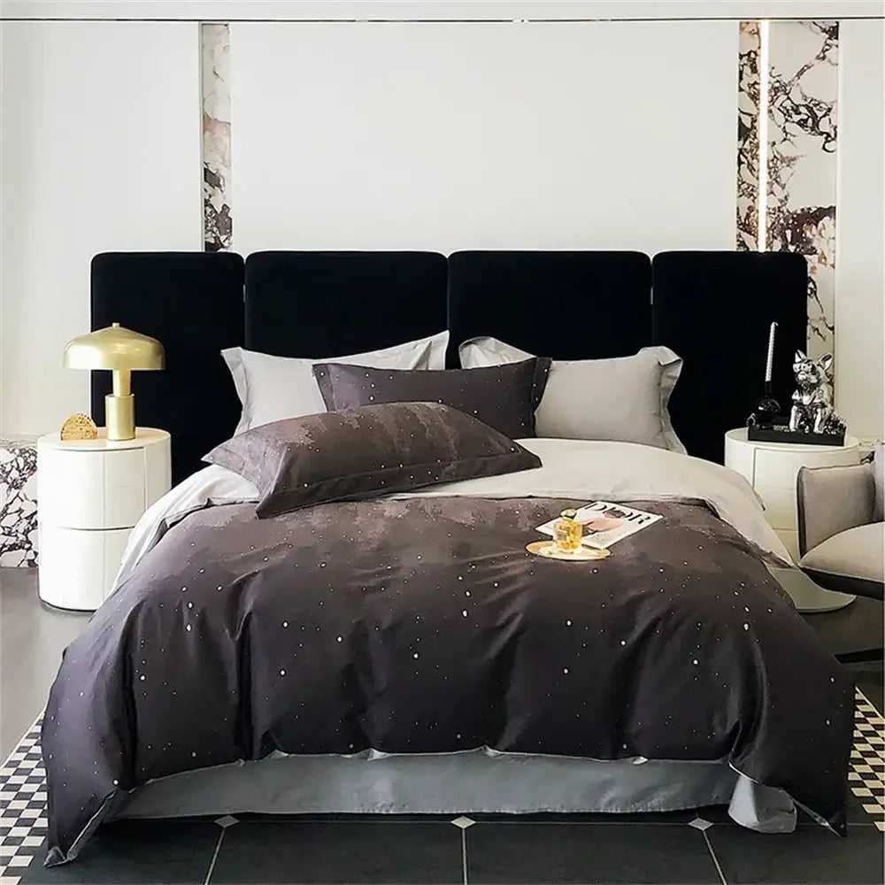 Pink floral satin egyptian cotton bedding set bedroom decor