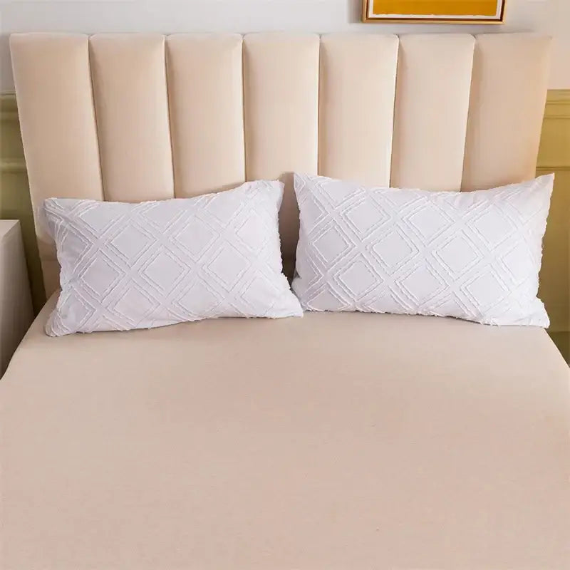 Pink geometric cut flowers quilted bedding set bedroom duvet cover