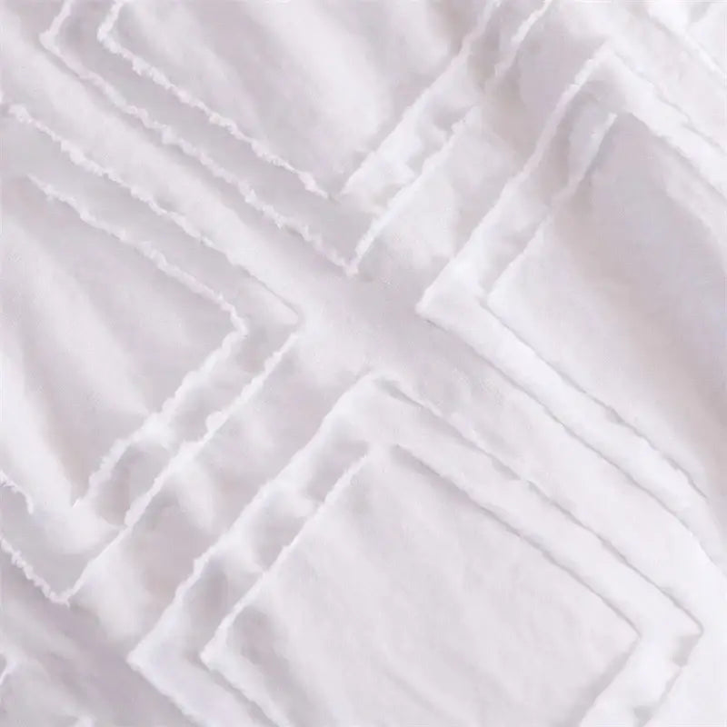 Pink geometric cut flowers quilted bedding set bedroom duvet cover