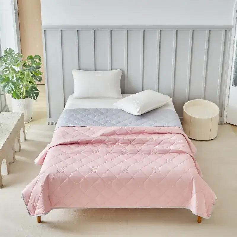 Pink quilted cool summer blanket bedroom cooling comforter