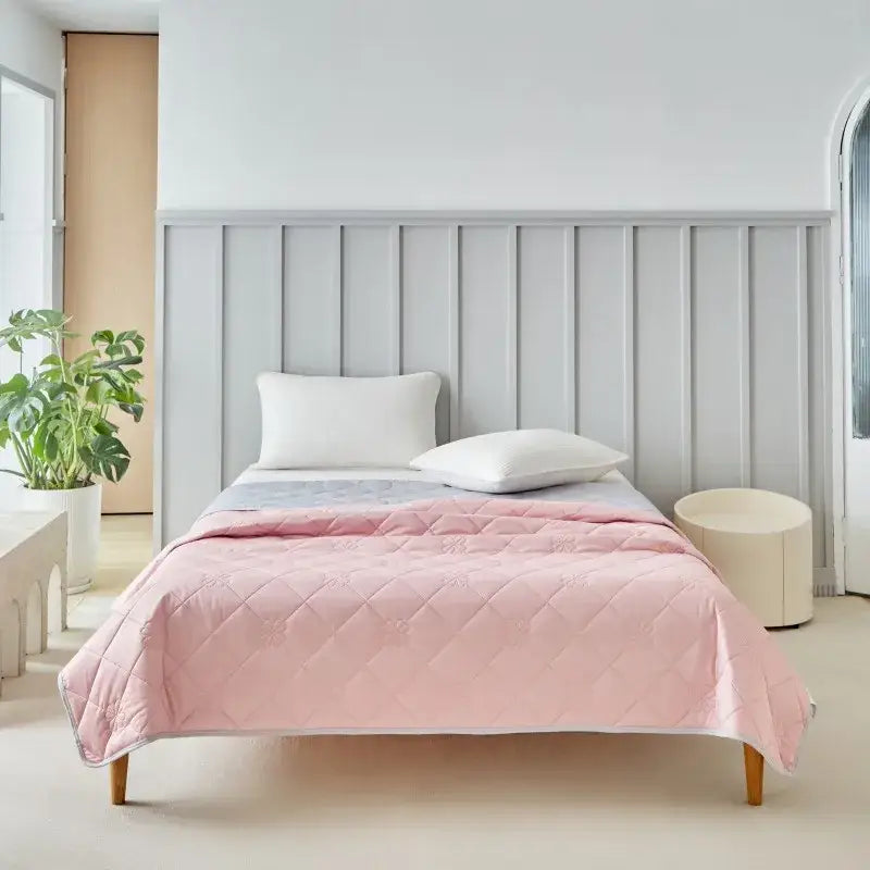 Pink quilted cool summer blanket bedroom cooling comforter