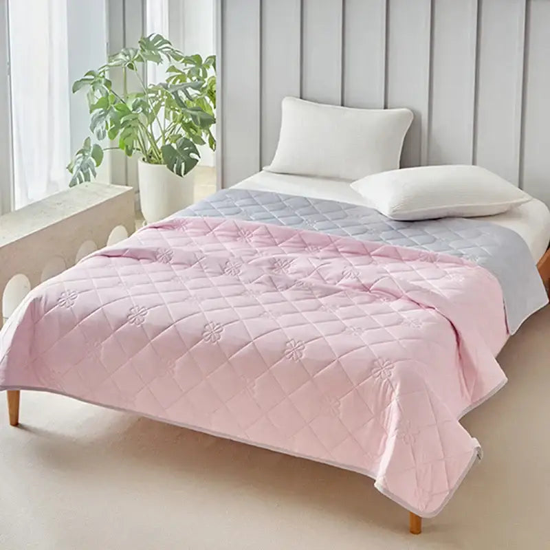 Pink quilted cool summer blanket bedroom cooling comforter