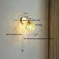 Pink & teal copper butterfly glass wall light bedroom sconce