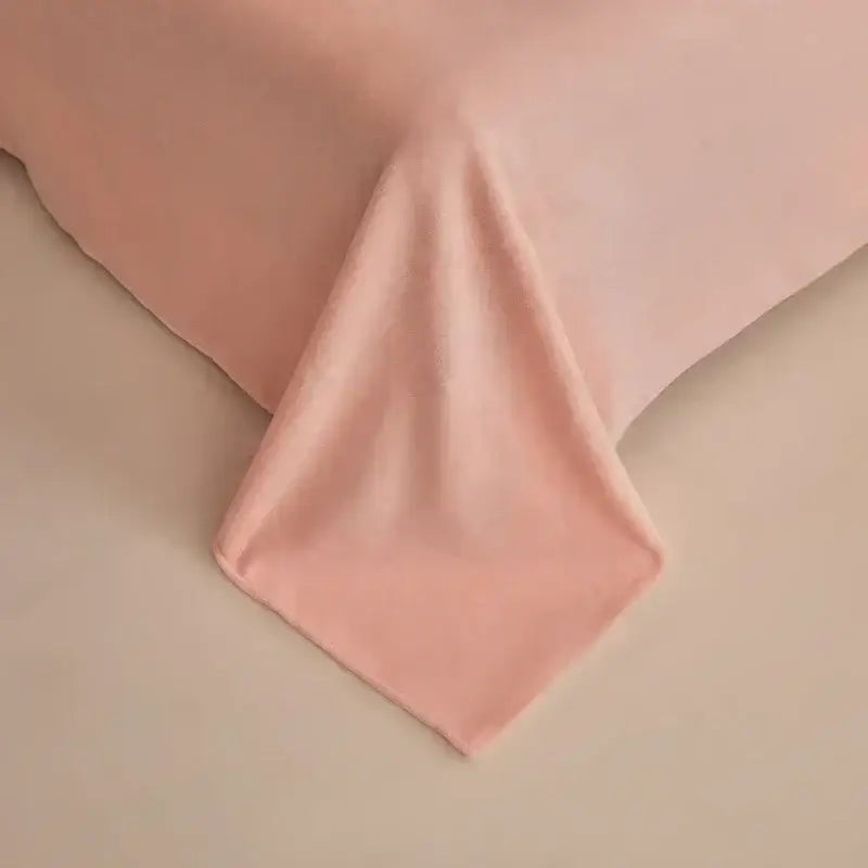 Pink textured winter fleece bedding set bedroom duvet cover kit