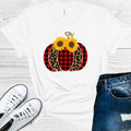 Buffalo Plaid and Leopard Pumpkin Graphic Tee