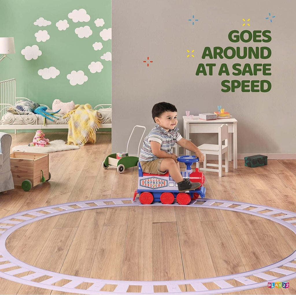 Play22 Electric Ride On Train Set with Tracks - Interactive Toy Train for Kids