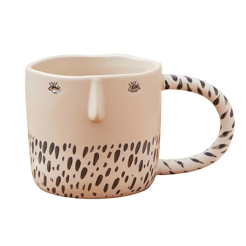 Playful spotted face 340ml ceramic coffee milk mug kitchen decor