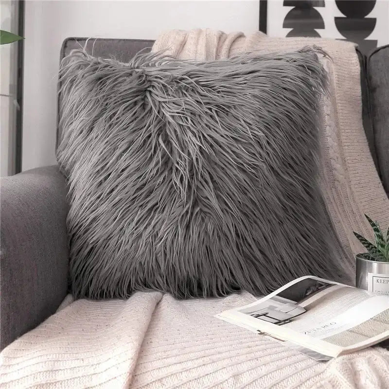 Plush black & white houndstooth cushion cover bedroom bow pillow