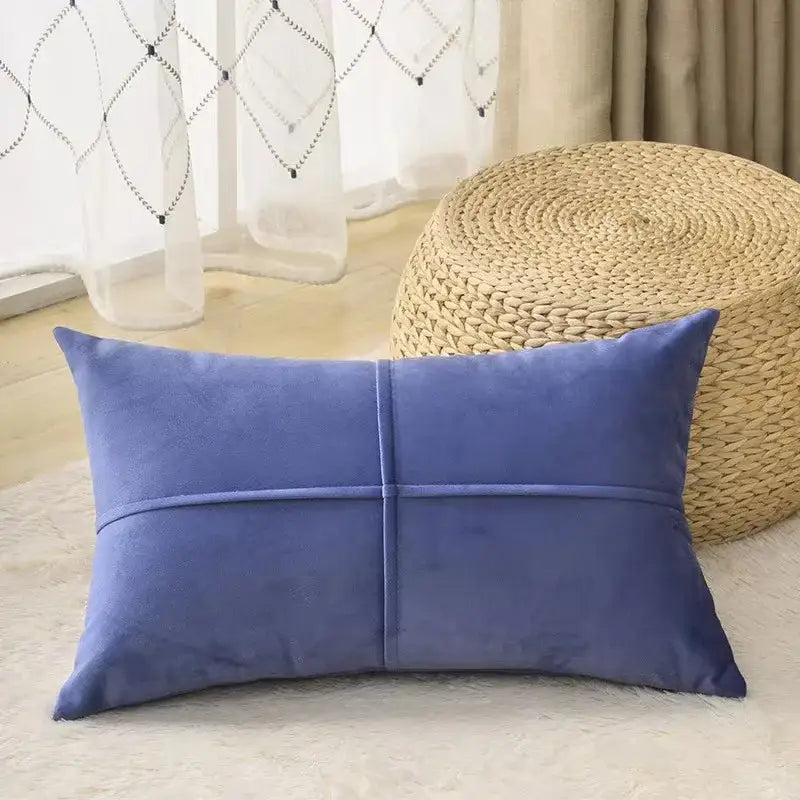 Plush black & white houndstooth cushion cover bedroom bow pillow