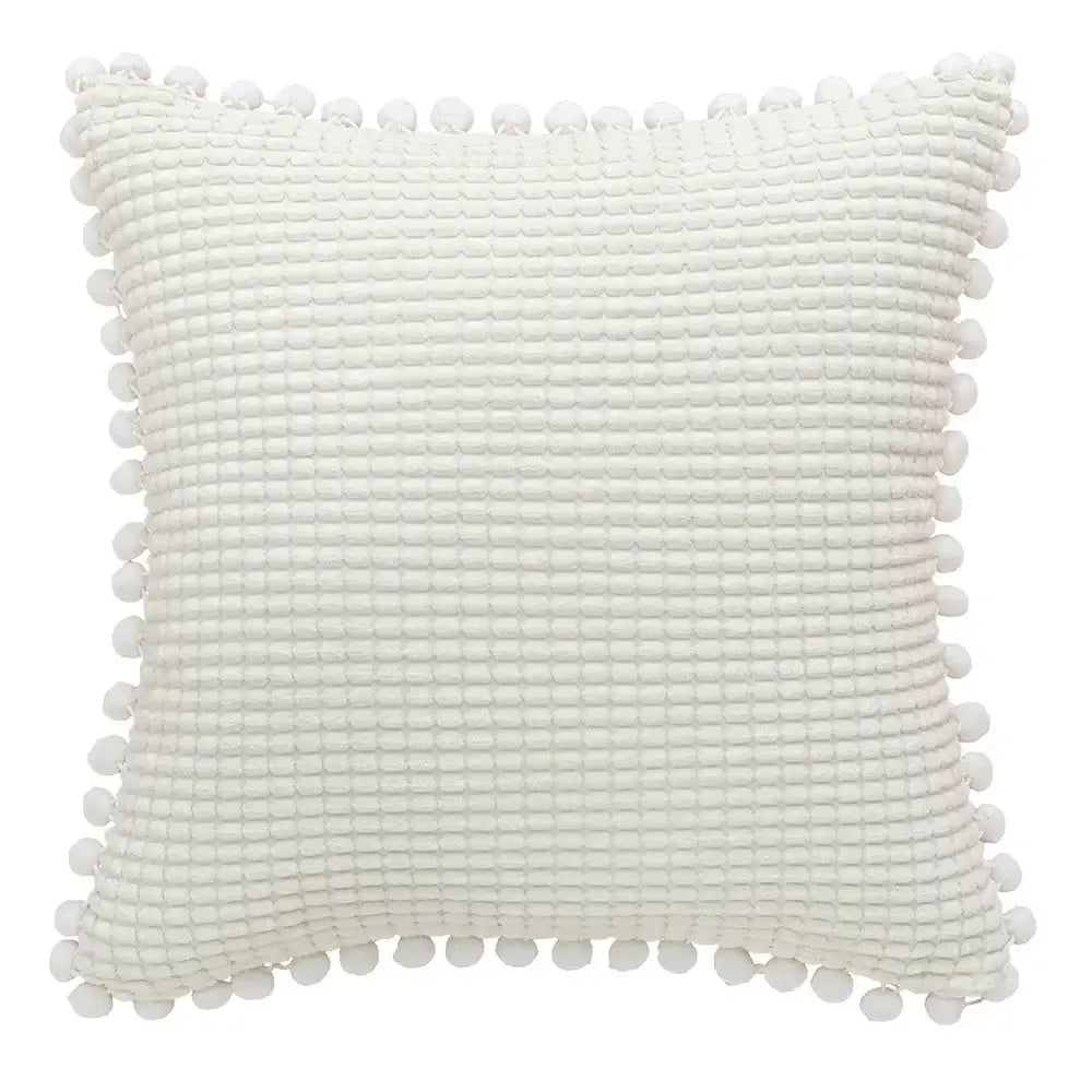 Plush black & white houndstooth cushion cover bedroom bow pillow