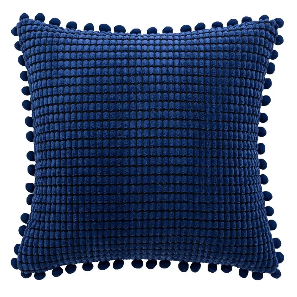 Plush black & white houndstooth cushion cover bedroom bow pillow