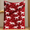 Plush red unicorn blanket bedroom fleece red unicorn bedding