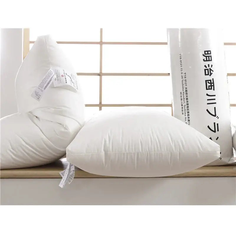 Plush white quilted cotton rectangle neck pillow bedroom decor