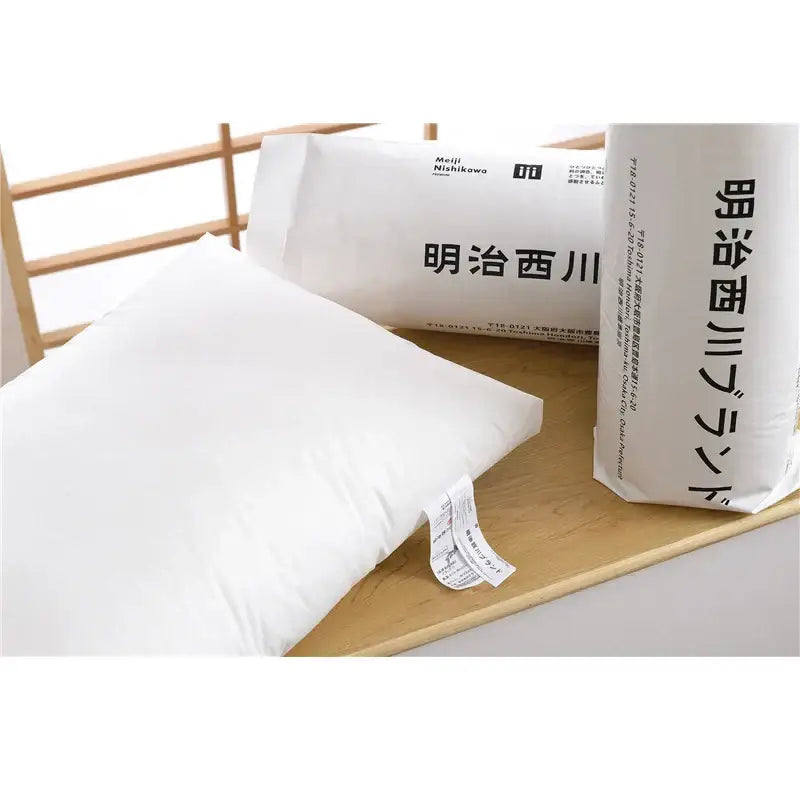 Plush white quilted cotton rectangle neck pillow bedroom decor