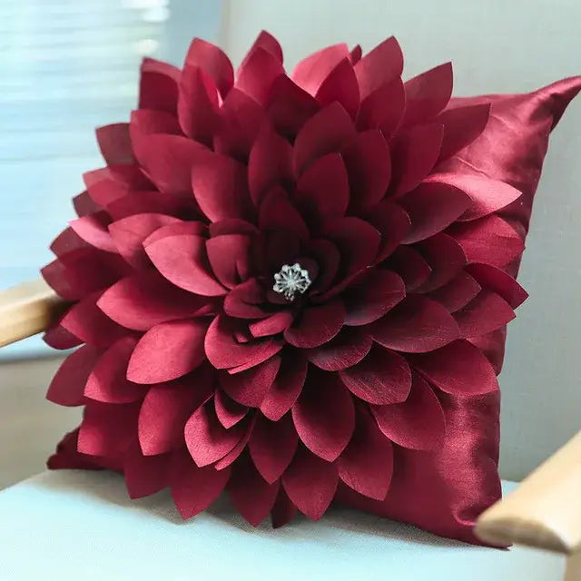 Plush white & soft pink 3d flowers pillows bedroom home decor