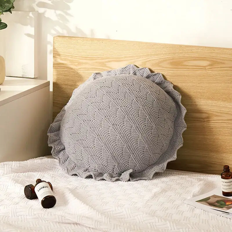 Plush white & soft pink 3d flowers pillows bedroom home decor
