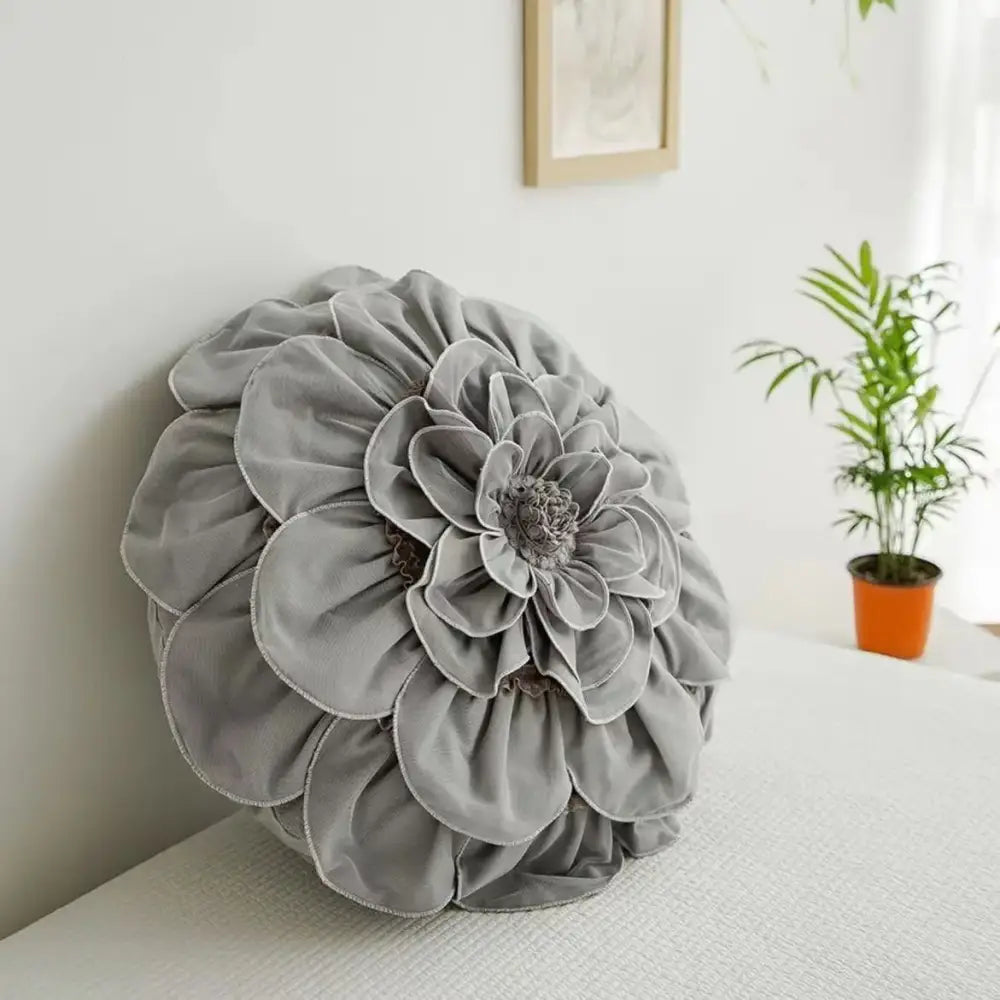 Plush white & soft pink 3d flowers pillows bedroom home decor