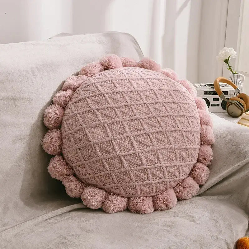 Plush white & soft pink 3d flowers pillows bedroom home decor