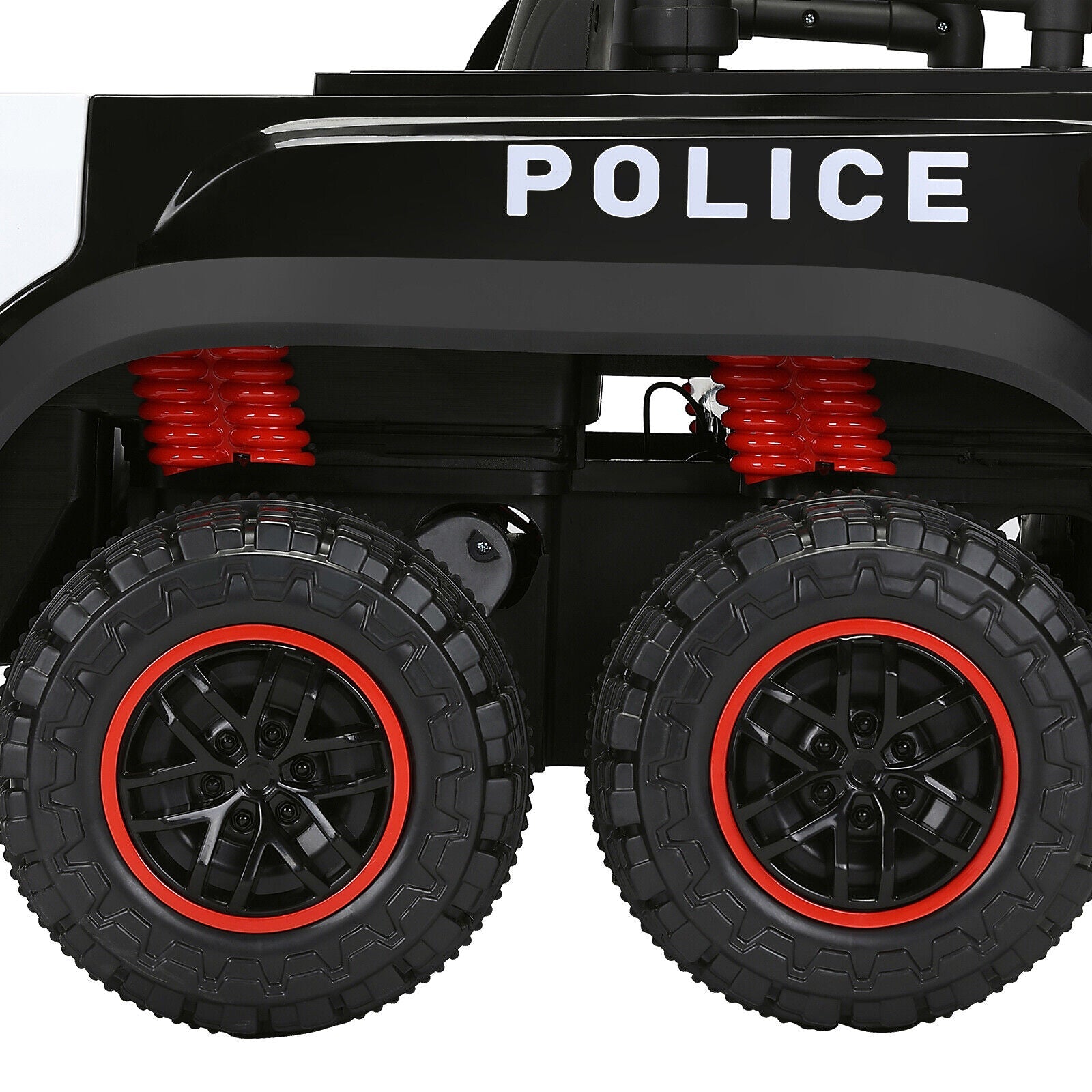 12V Electric Police Pickup Truck for Kids with Megaphone, Siren, and Flashing Lights - Remote Control Included