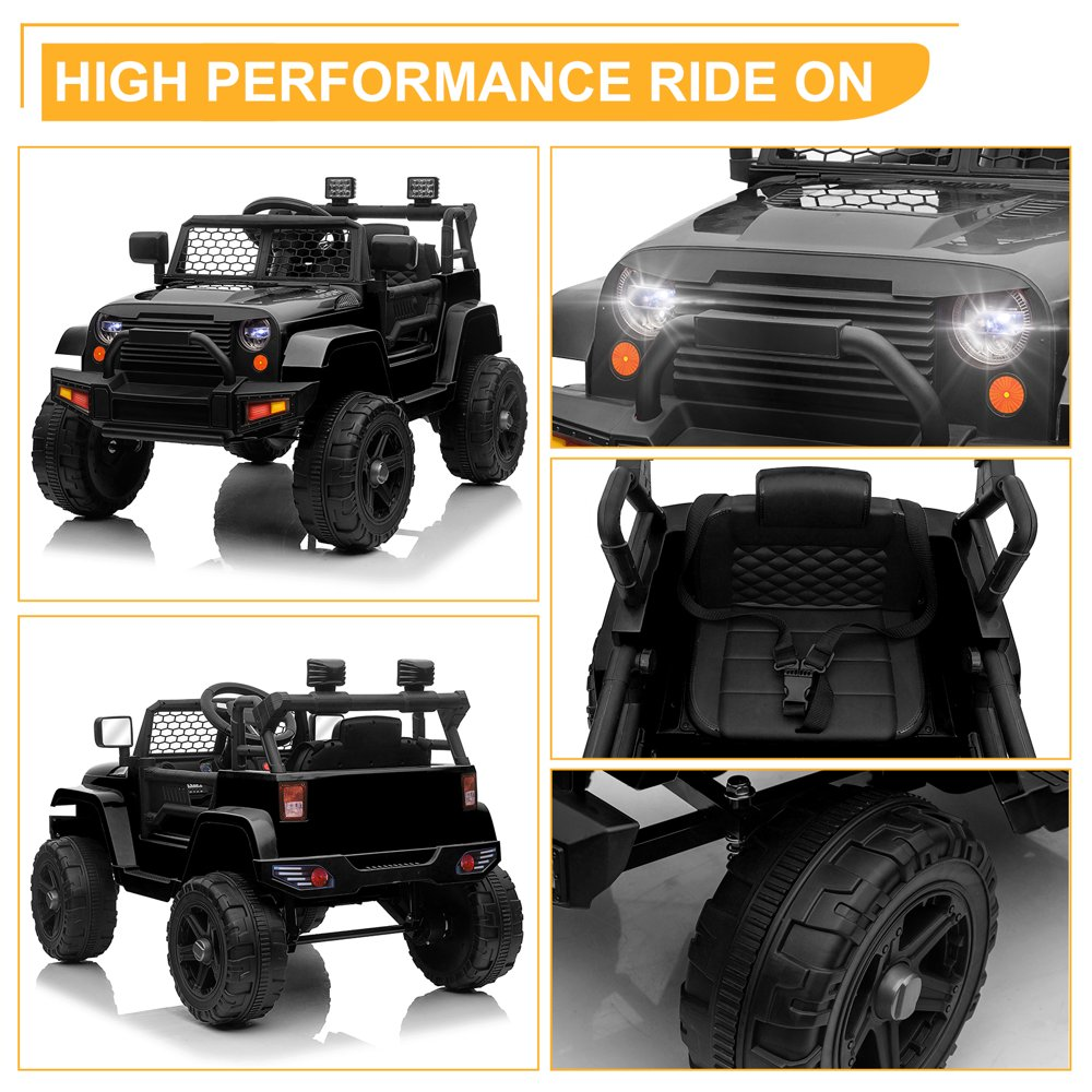 Police Jeep Ride-On Car for Kids with Remote Control and Big Hubs