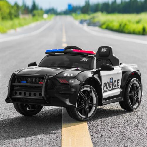 Police Sports Car 12V Ride On Toy with Remote Control and LED Lights - Perfect XMAS Gift for Kids