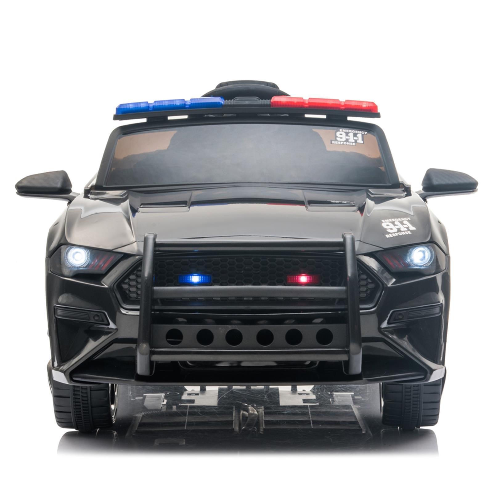 Police Sports Car 12V Ride On Toy with Remote Control and LED Lights - Perfect XMAS Gift for Kids