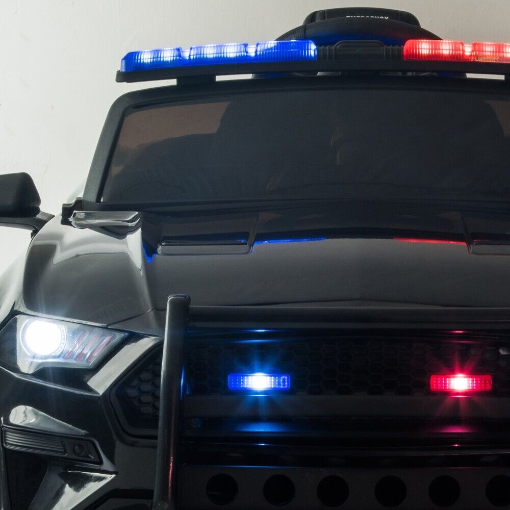 Police Sports Car 12V Ride-On with Remote Control, Lights, and Siren for Kids