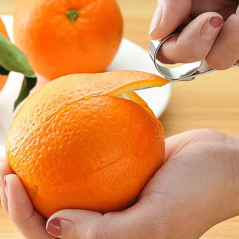 Polished stainless steel citrus peeler kitchen zester ring