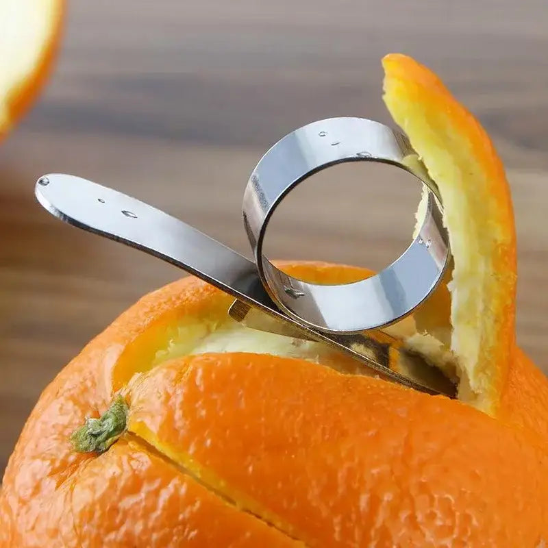 Polished stainless steel citrus peeler kitchen zester ring