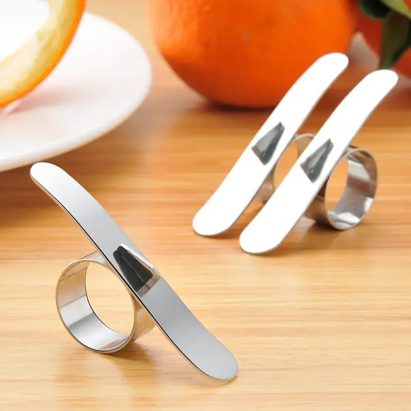 Polished stainless steel citrus peeler kitchen zester ring