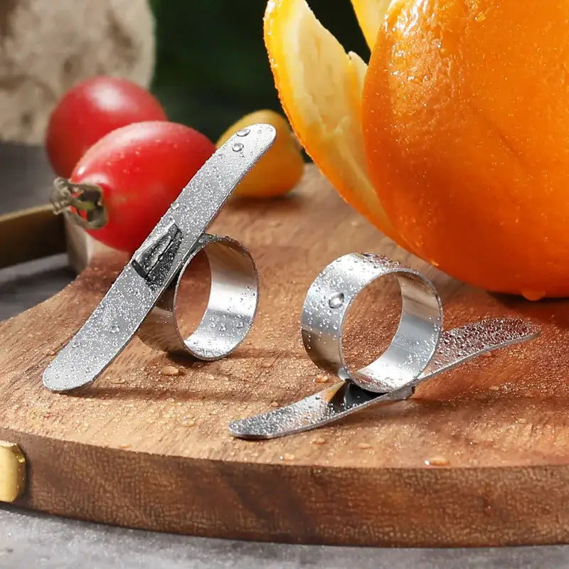 Polished stainless steel citrus peeler kitchen zester ring