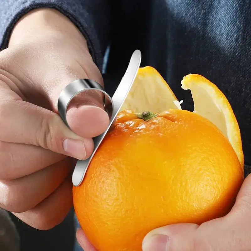 Polished stainless steel citrus peeler kitchen zester ring