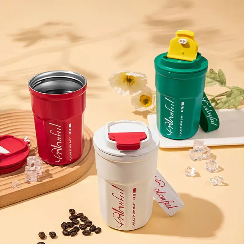 Portable 400ml coffee thermos bottle – kitchen shaker cup