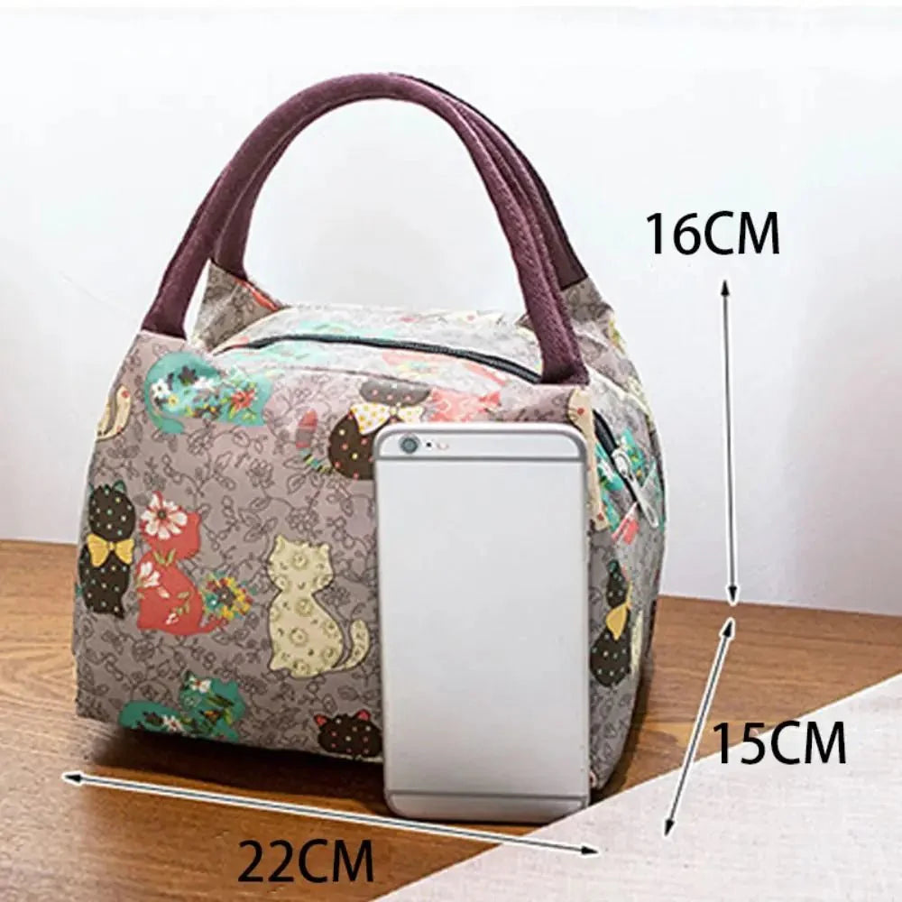 Portable Adult Kids Oxford Cloth Insulated Lunch Bag