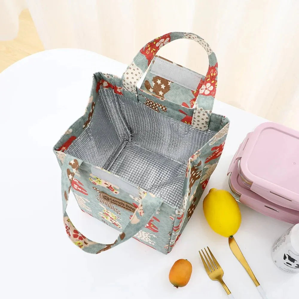 Portable Adult Kids Oxford Cloth Insulated Lunch Bag