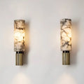 Post-modern brushed brass copper alabaster wall lamp for bedroom