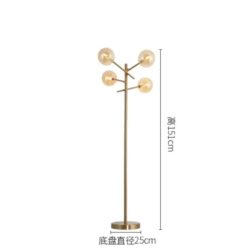 Post-modern gold decorbites glass bubble floor lamp for living room