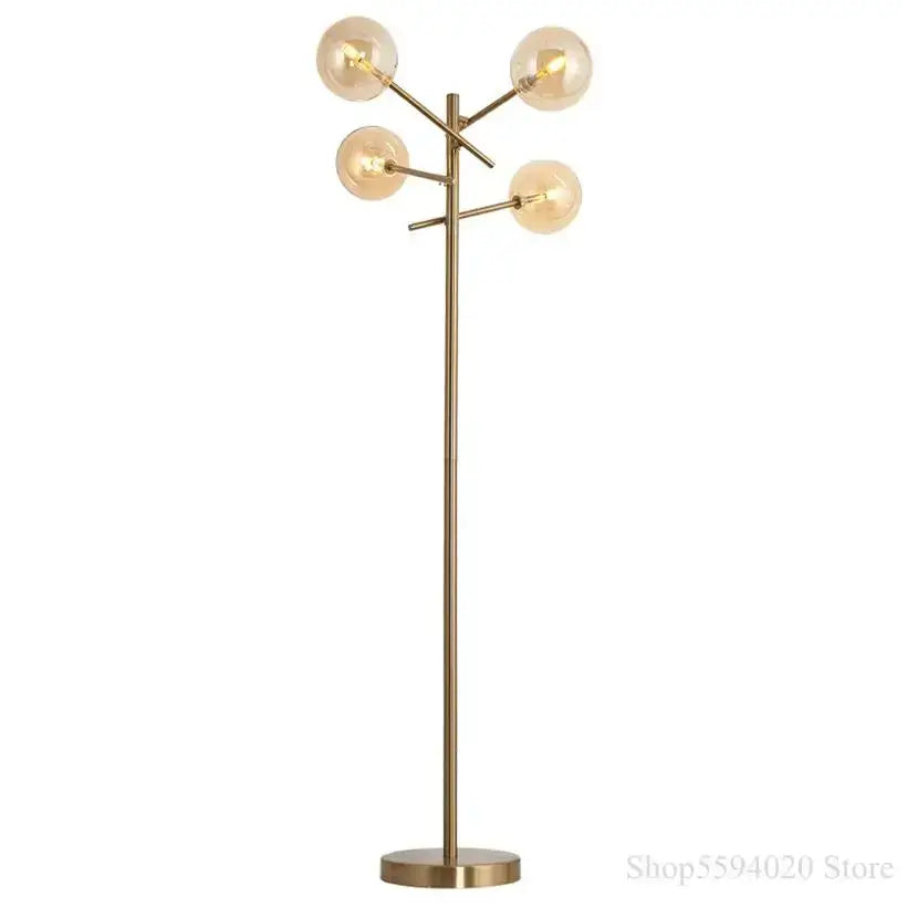 Post-modern gold decorbites glass bubble floor lamp for living room