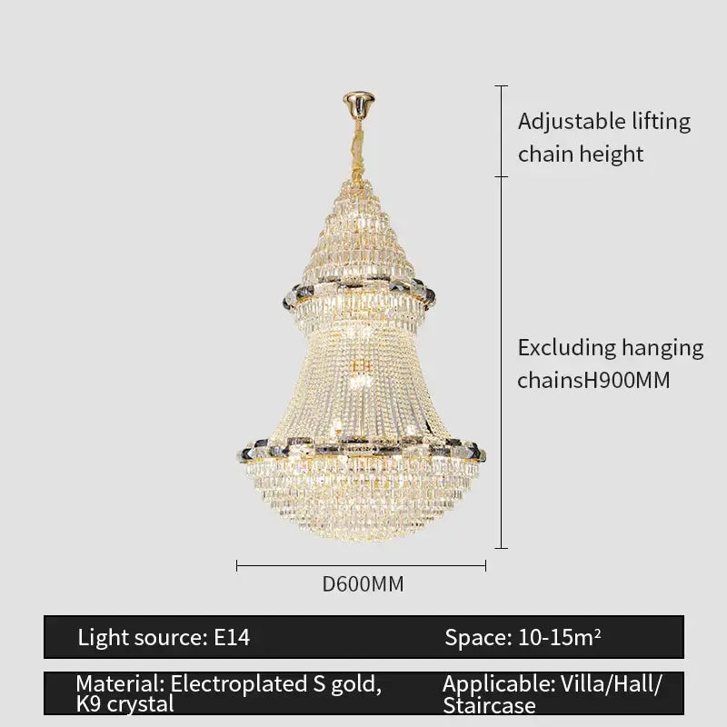 Post-modern luxury crystal chandelier living room light