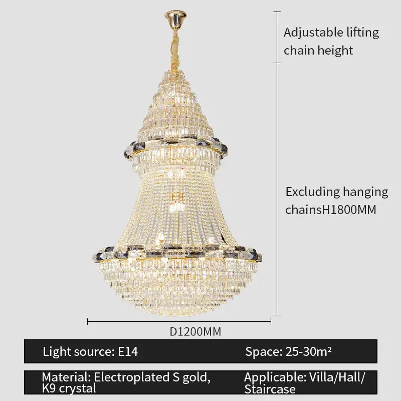 Post-modern luxury crystal chandelier living room light