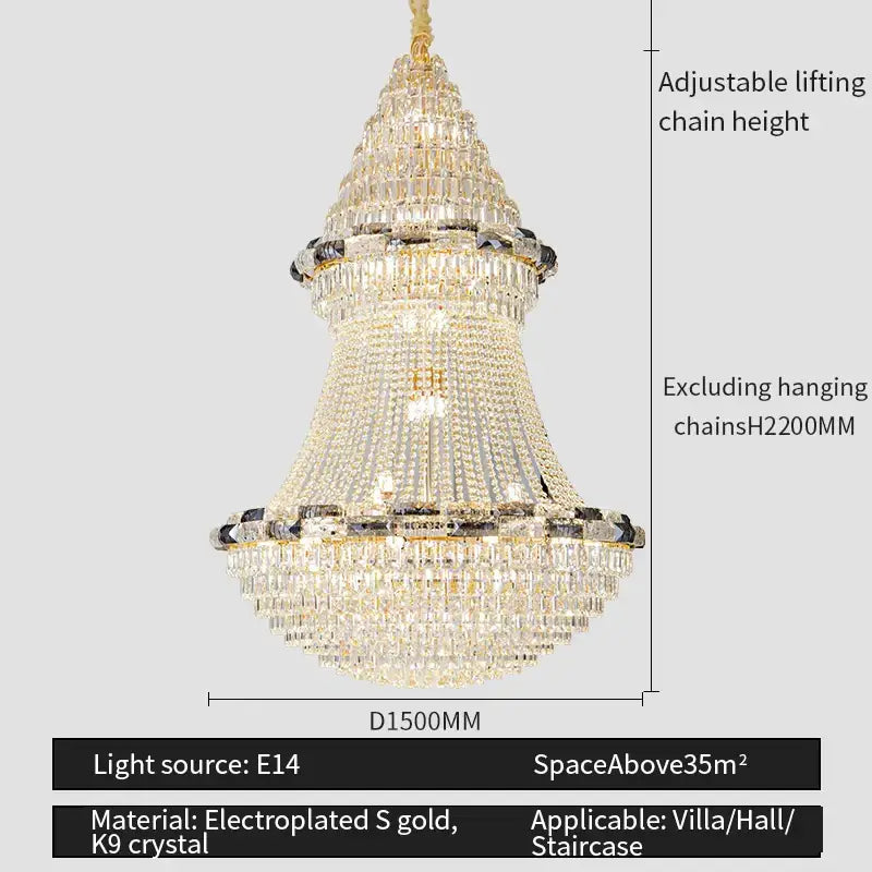Post-modern luxury crystal chandelier living room light