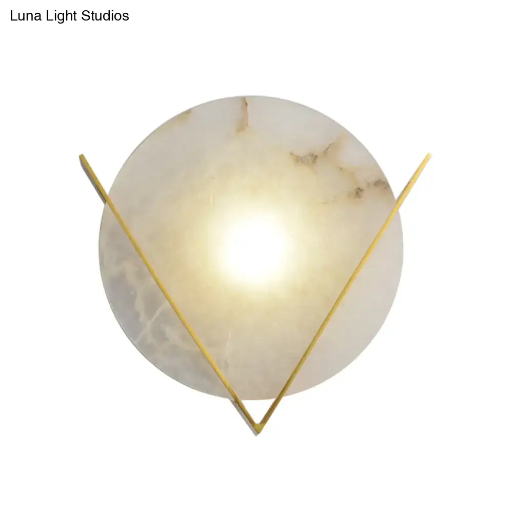 Post modern white marble and gold wall light sconce bedroom lamp