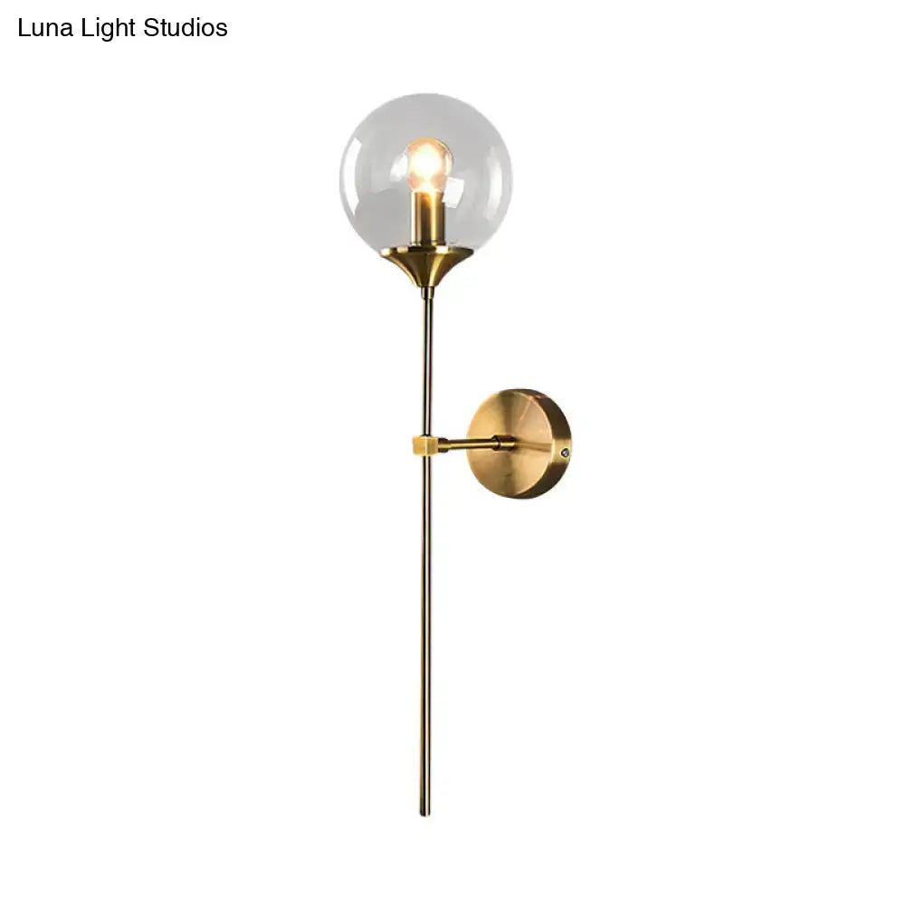 Postmodern amber and smoke grey glass wall sconce bedroom e27 bulb