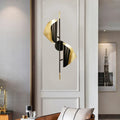Postmodern black & gold metal sheet sconce wall light for stairway