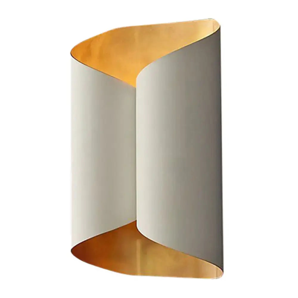 Postmodern black & gold roll metal wall lamp stairwell sconce