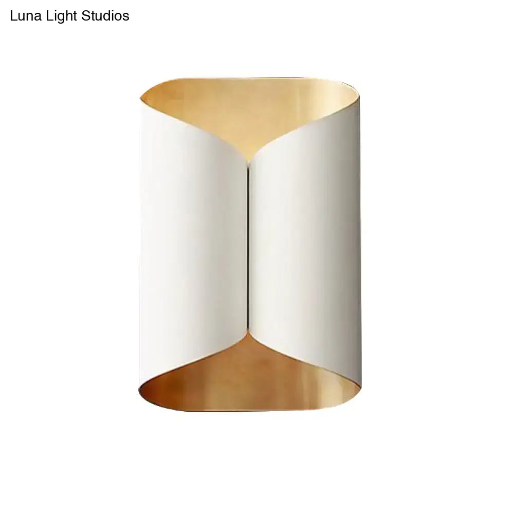Postmodern black & gold roll metal wall lamp stairwell sconce
