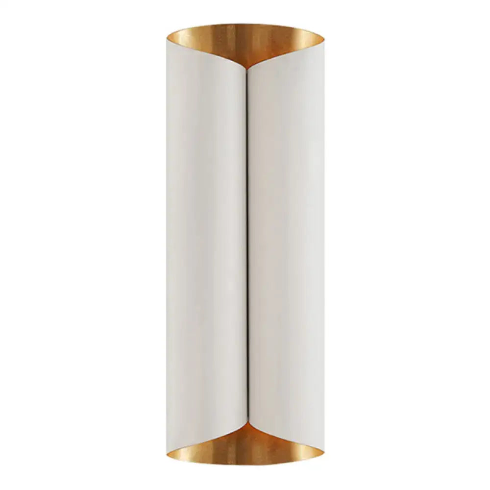 Postmodern black & gold roll metal wall lamp stairwell sconce