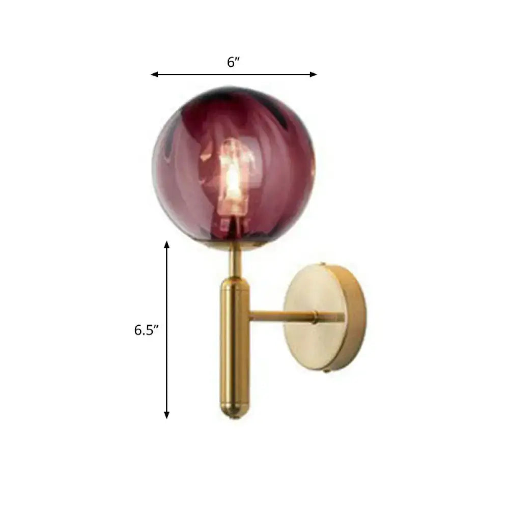 Postmodern black gold wall sconce – bedroom glass globe light 110v-120v