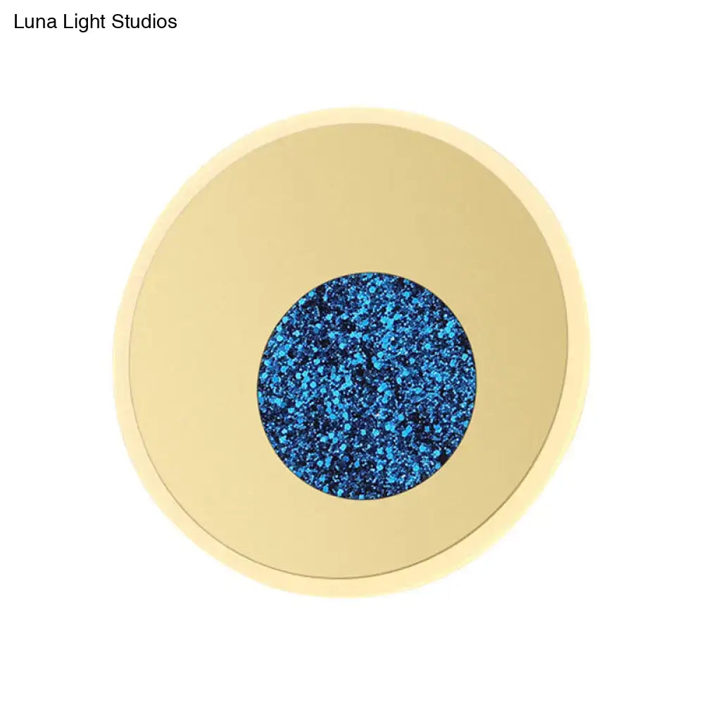 Postmodern blue round sconce light fixture – bedroom led wall light
